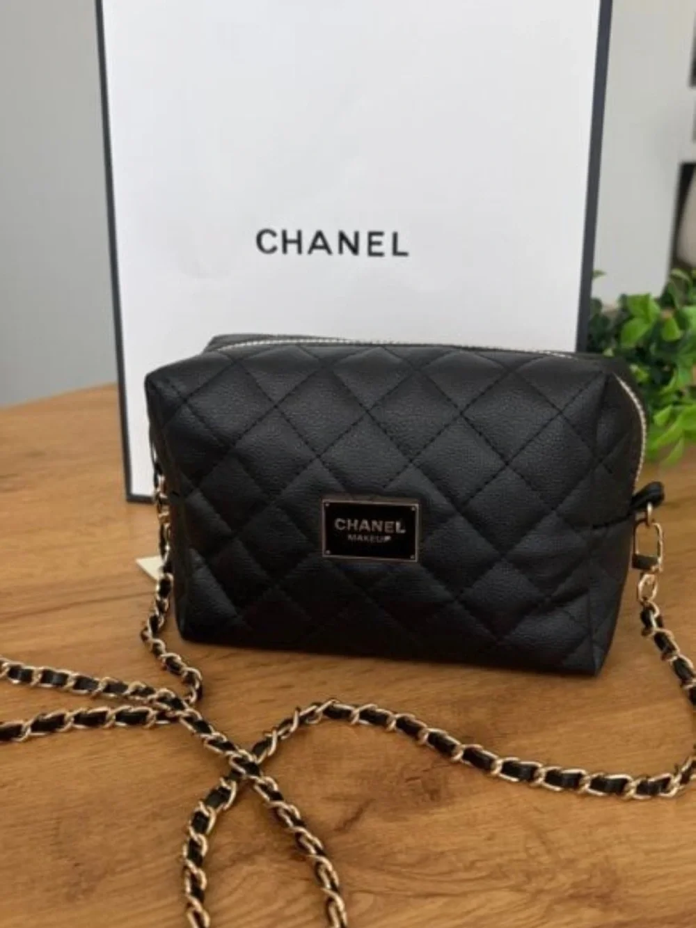 Chanel Black Quilted Crossbody Makeup Bag VIP GWP